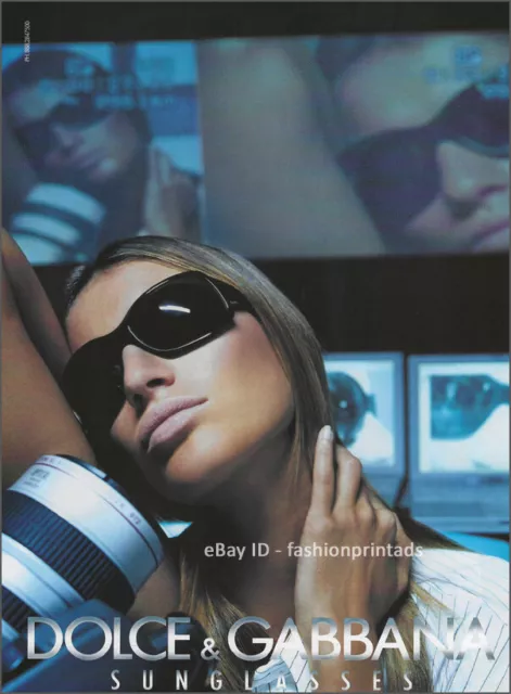 DOLCE & GABBANA Eyewear 1-Page Magazine PRINT AD Spring 2003 GISELE BUNDCHEN