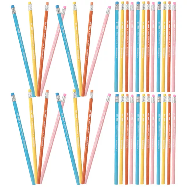48pcs Wooden Pencil Decorative Solid Color Pencils Painting Writing