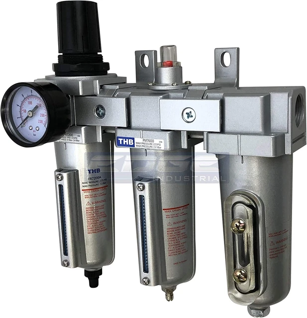 3 Stage, Heavy Duty Industrial Grade Filter Regulator Coalescing Desiccant Dryer
