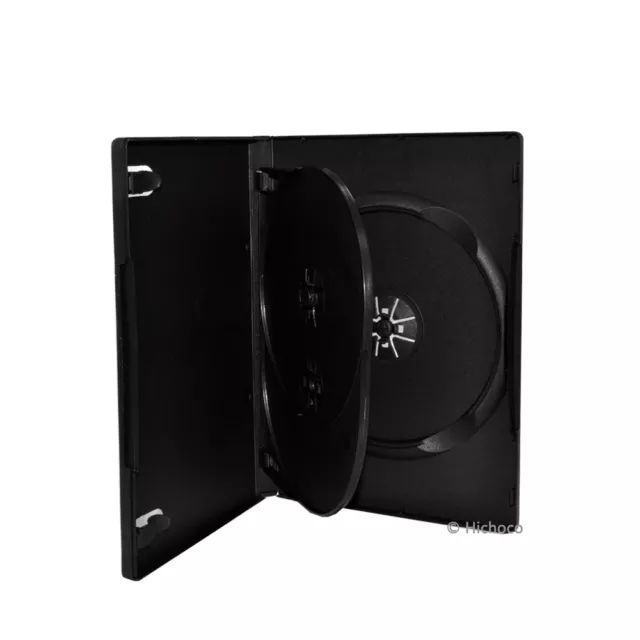 25 pk 14mm Multi Hold 3 Disc Triple CD DVD Black Case Movie Game Box Wholesale