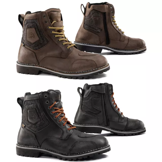 Falco Moto Chaussures Ranger 2 - Étanche Bottes en Cuir Bottes de Moto