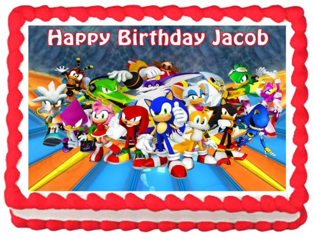 SONIC THE HEDGEHOG Party Edible Cake topper image decoration
