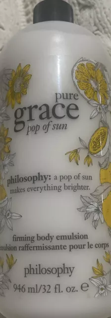 Philosophy PURE GRACE Pop of Sun FIRMING BODY EMULSION  32 fl oz NEW no pump