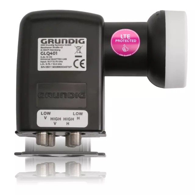 GSS Grundig Quattro LNB für Multischalter Mutltiswitch 0,1dB FULL HD 4K Digital