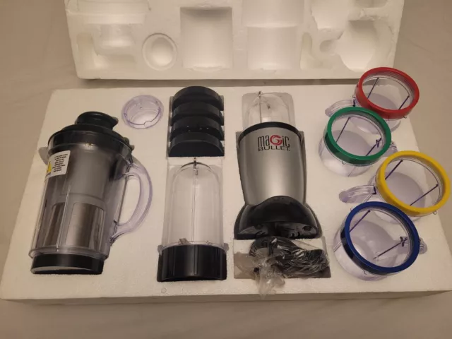 New The Original Magic Bullet 24 Piece Complete Set Model Number Mb1001 Silver