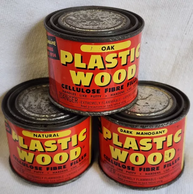 Vintage Boyle-Midway Brand Natural Plastic Wood Filler Shop Tin