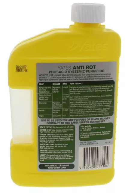 Yates Anti Rot 500ml Phosacid Systematic Fungicide Controls Root Rot Collar Rot 3