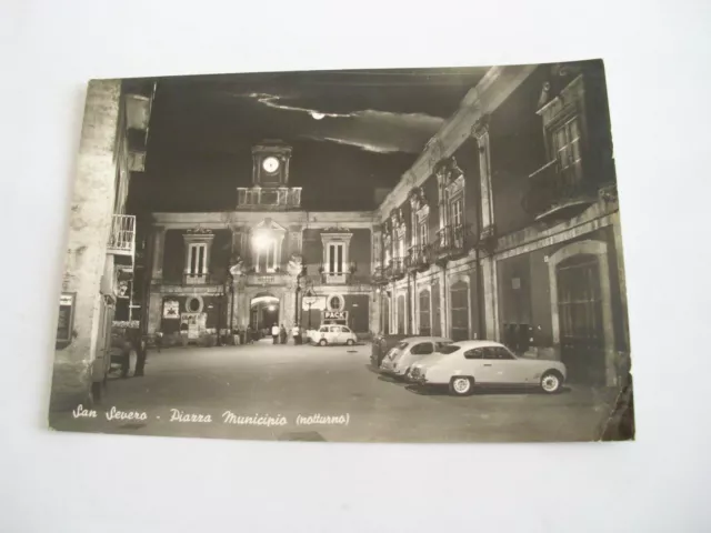 Foggia - San Severo Piazza Municipio notturno + auto - spedita f. g.