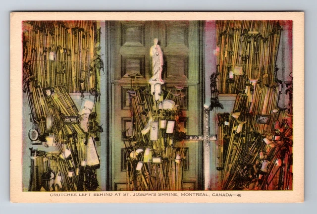 Montreal- Quebec, Crutches Left Behind At St Joseph Shrine, Vintage Postcard
