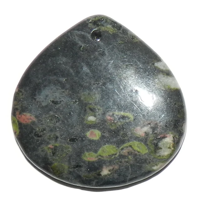 P1756 Oolitic Jasper 38mm Flat Teardrop Gemstone Pendant Focal Bead