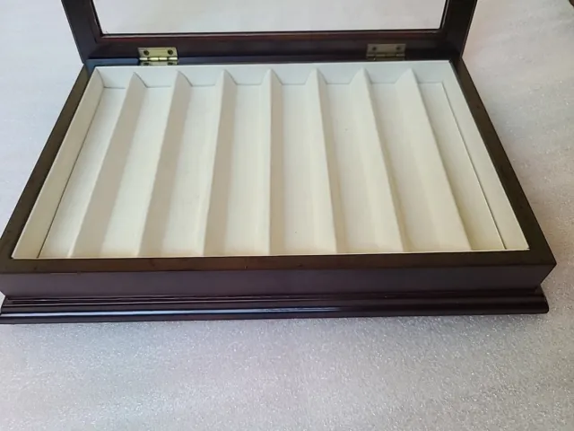 Pen wooden tray For 8 Pens Storage Display Box Very Nice Working Condition