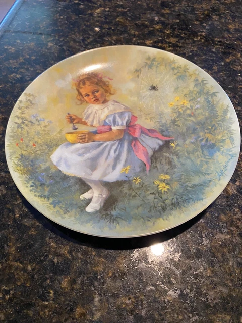 collector plate "little miss muffet'' mother goose series by john mc clelland