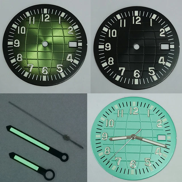 Quadrante Orologio Verde Luminoso 28.5mm - Metallo Per Movimenti NH35A/4R35/NH36