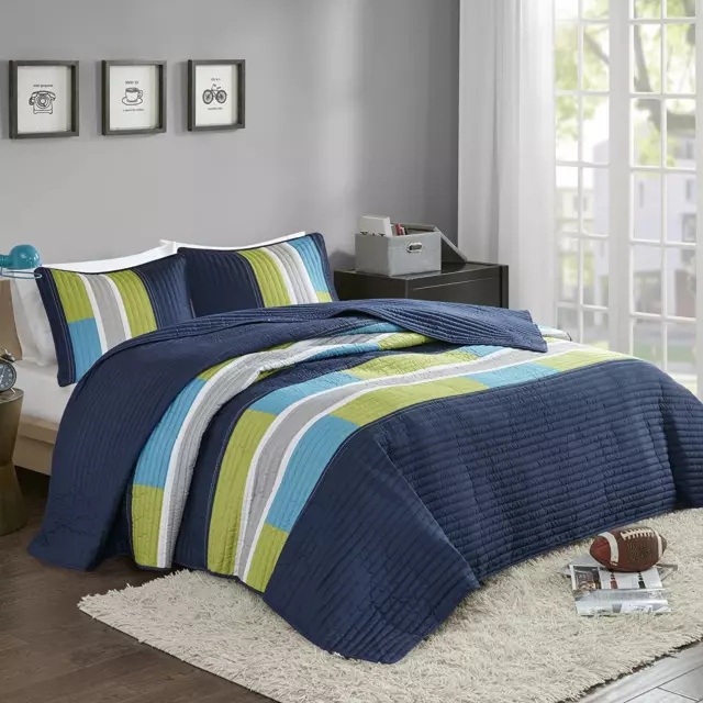 Quilt Set Trendy Casual Fun, Vibrant Color Design, Hypoallergenic All Season, Li