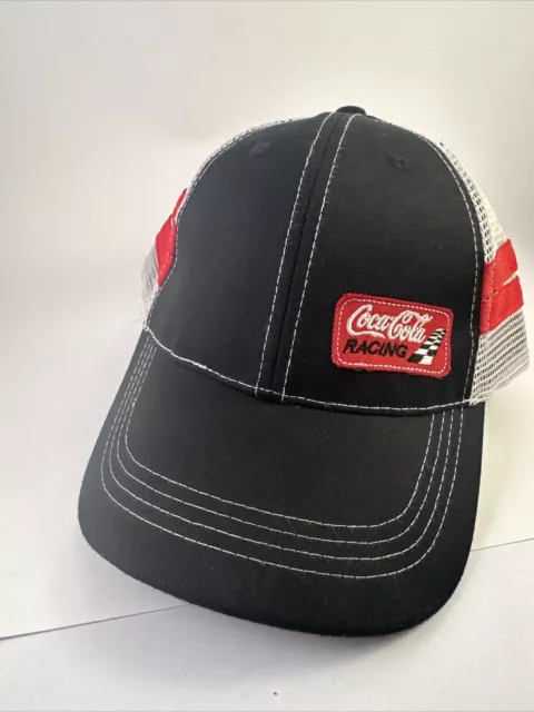Coca Cola Racing Recycled Trucker Black White Adjustable Ball Cap Hat