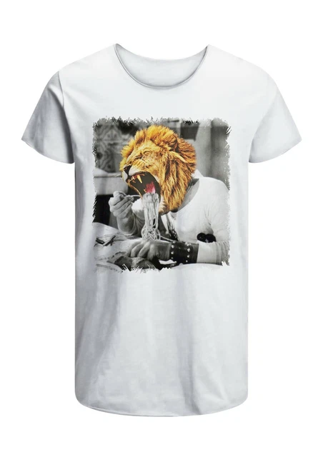 T-Shirt Leone Spaghetti Uomo Abbigliamento 100% Cotone Taglia dalla S a XXL