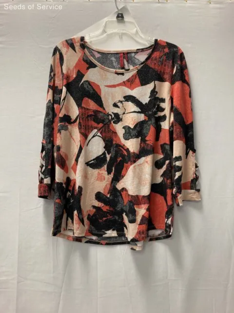 Love Scarlett Multicolor Long Sleeve Round Neck Casual Top Womens XL