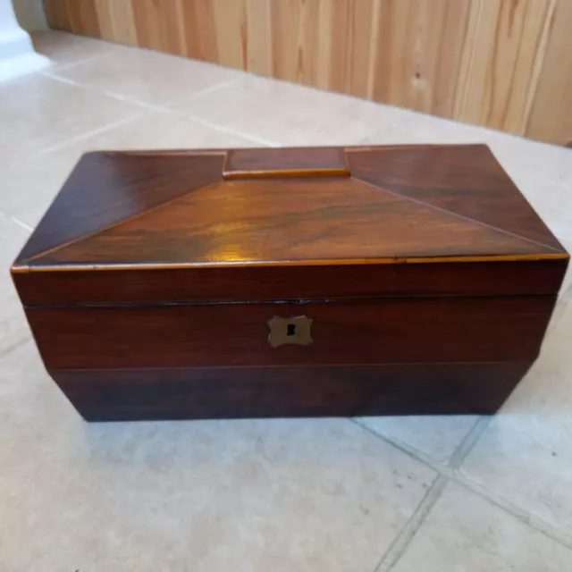 Charming Antique Wooden Tea Caddy Box