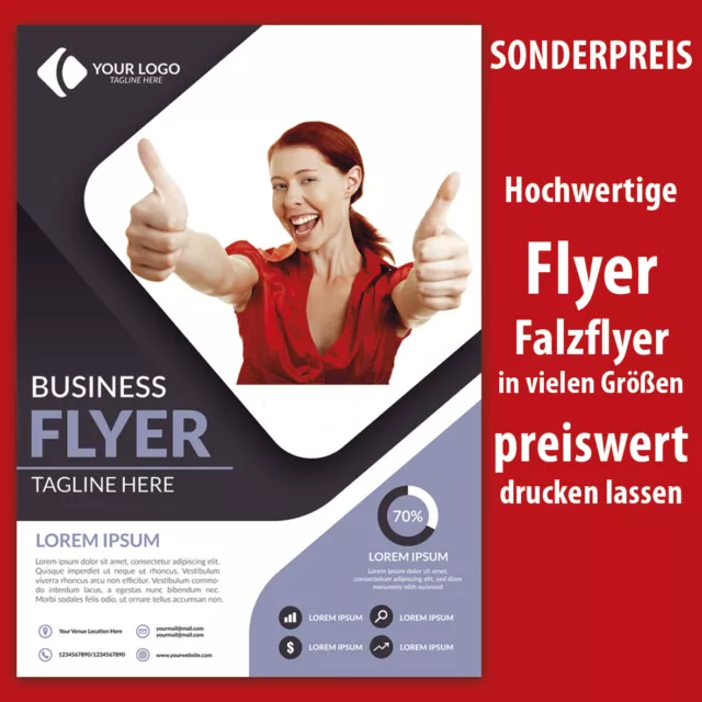 Hochwertige DIN A6 Flyer Handzettel drucken beidseitig farbig zum SONDERPREIS