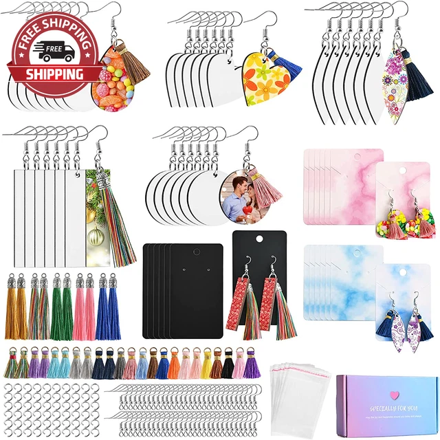 MAFYE 254Pcs Sublimation Blanks Products, Sublimation Earring Blanks with Earrin