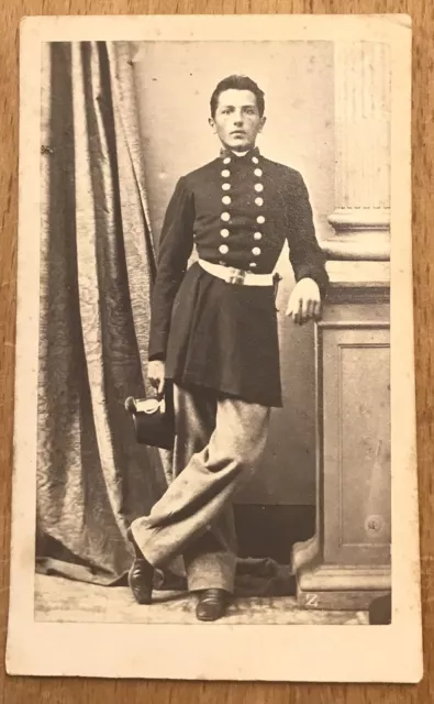 Cdv Foto Antica albumina militare Guardia Nazionale, foto Hautmann 1865 circa,
