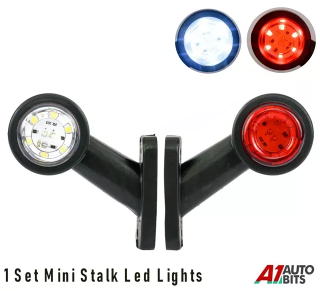 Set Of 2 Led Mini Side Marker Rear Outline Stalk Lights For Trailer Truck Lorry