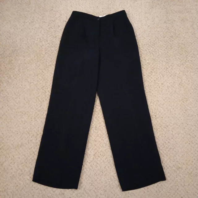 Kasper Dress Pants Womens Size 6P Black Pleated Lined 27x29 High Rise Polyester