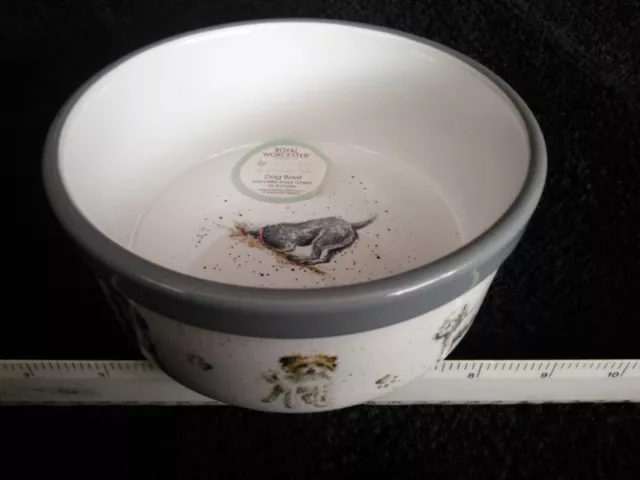 Wrendale Designs Dog Bowl 15cm 6" Porcelain Round Royal Worcester by Hannah Dale