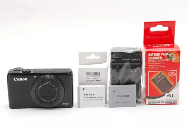 [Casi como nueva] Cámara digital compacta Canon PowerShot S90 10,0 MP negra de Japón