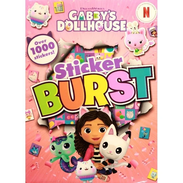 GABBY'S DOLLHOUSE COLOURING Set Sticker book jumbo colouring book £3.94