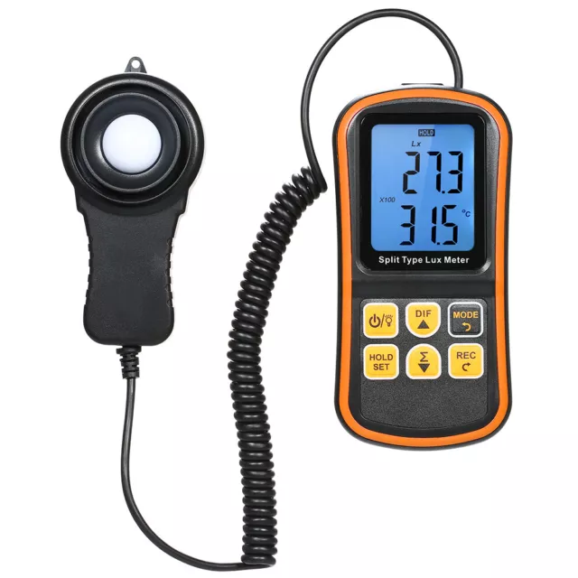 Digital Light Meter LCD Luxmeter Split Type Illuminometer 0-200000 Lux Tester