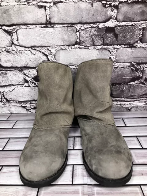 EMU Heysen Gray Suede Leather Side Zip Tassel Ankle Boots Women Sz 7.5 US/38.5EU 3