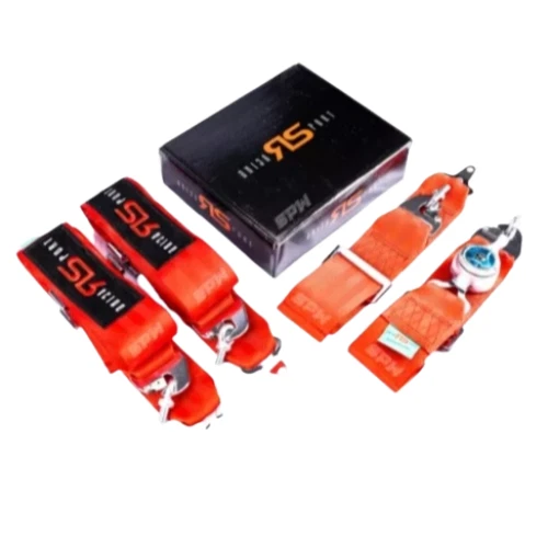 Imbracatura per cintura di sicurezza rossa RS Racing 4 punti 3 "Snap On...