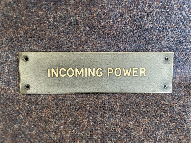 VINTAGE INCOMING POWER signs Circa 1950s incised lettering £9.95 ...
