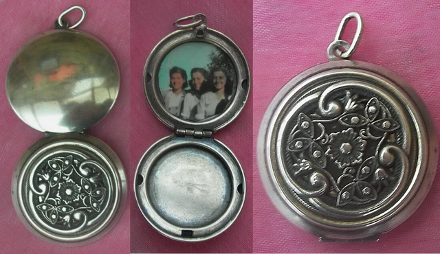Médaillon Pendentif Ancien Or Ouvrant, Porte-photo Ou Reliquaire, Bijou Vintage