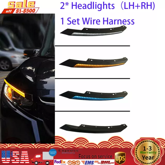 LED Headlight Eyebrow Daytime Running Light DRL Front For Honda Civic 2016-2021
