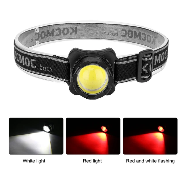 LED Headlamp Rechargeable Headlight head light Torch Flashlight White+Red 3 Mode