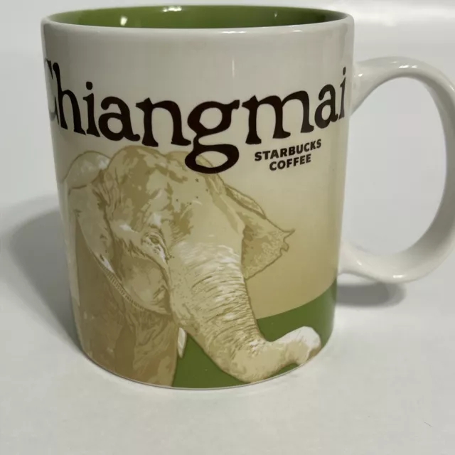 HTF Starbucks Chiangmai 16oz Collector Series Mug 2009 Green Elephant RARE