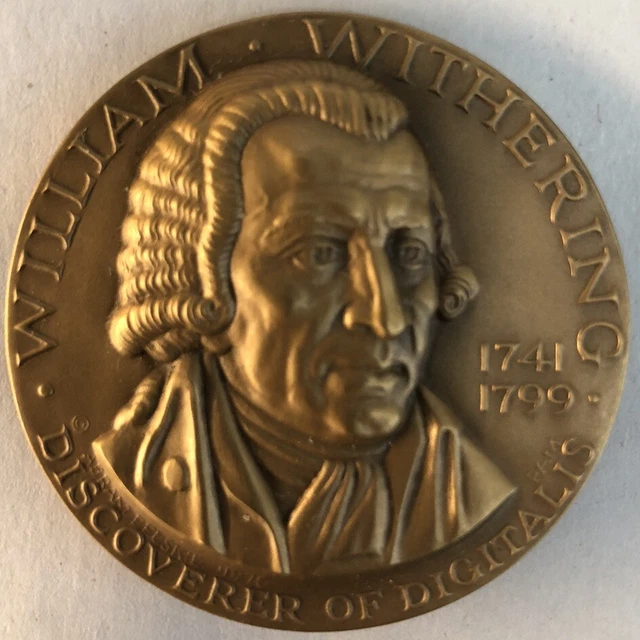WILLIAM WITHERING “DISCOVERER Of Digitalis” Bronze Token 1.75 " in
