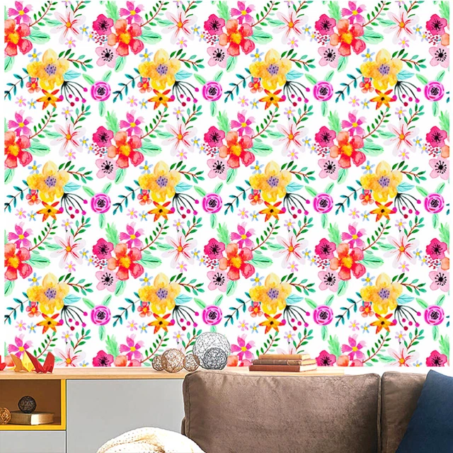 Pegatina de flores fondo de pantalla floral fondo de pantalla decorativo rosa