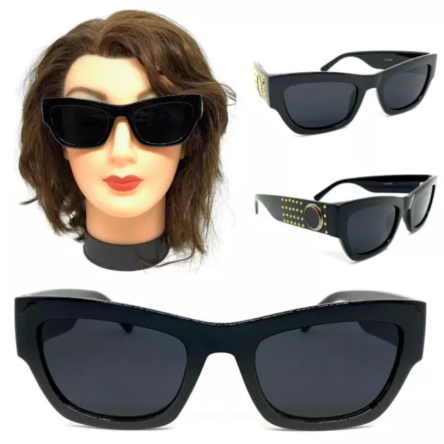 Chic Élégant Vintage Rétro Style Moderne Lunettes de Soleil Cadre Noir Super