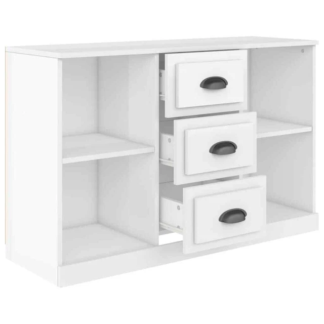 AX Credenza Bianca 104.5x35.5x67.5cm Arredo Elegante Classica Salotto New 816234