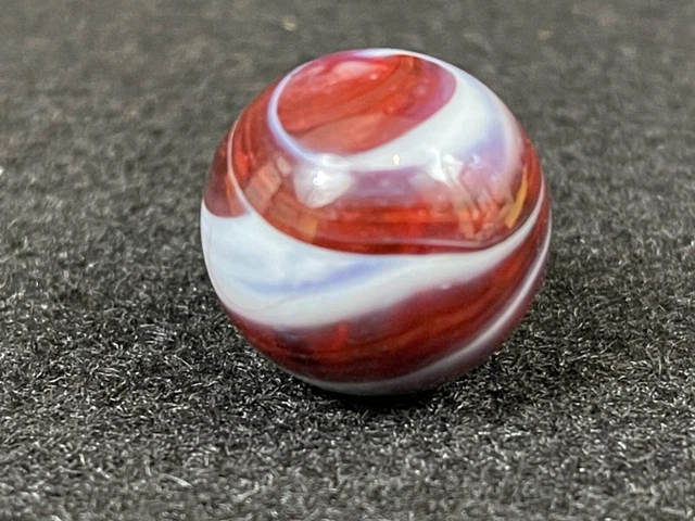 #1 Antique Vtg Nice Large .795" Akro Agate Oxblood Marble EX+ COND