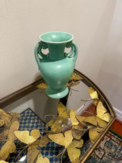 Vintage American Pottery Vase Matte Green