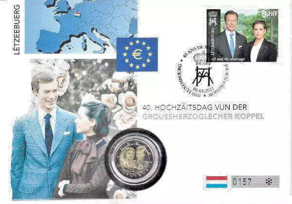 Numisbrief Luxembourg 40. Wedding Day 2021