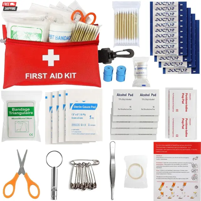 Small First Aid Kit -98 Piece First Aid Kit, Small Travel First Aid Kit Treat an