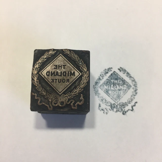 Vintage Printing Block The Midland Route 1” X 7/8”