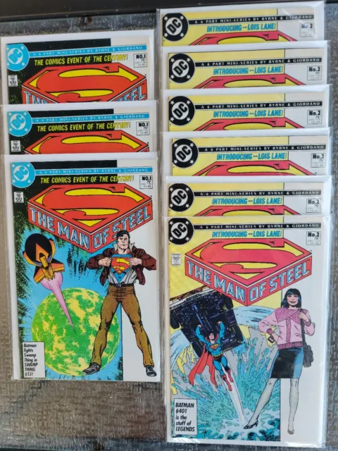DC The Man Of Steel Lot Of 9 #1 & 2  1986 Superman Batman John Byrne Story Vf/NM