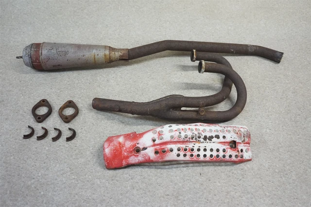 1980 80 Honda XL250 XL 250 XL250S Full Exhaust Pipe Muffler & Header Heat Shield