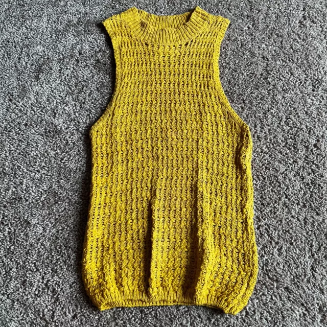 Billabong Tank Top Shirt Small P Yellow Sleeveless Casual Halter Tunic